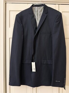 New Alberto Cardinali Men’s Navy Slim Fit Blazer Jacket Size 48L $298